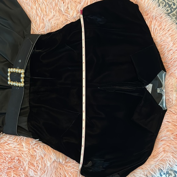 Vintage 1940’s velveteen top and taffeta wide skirt black dress. - Picture 7 of 8